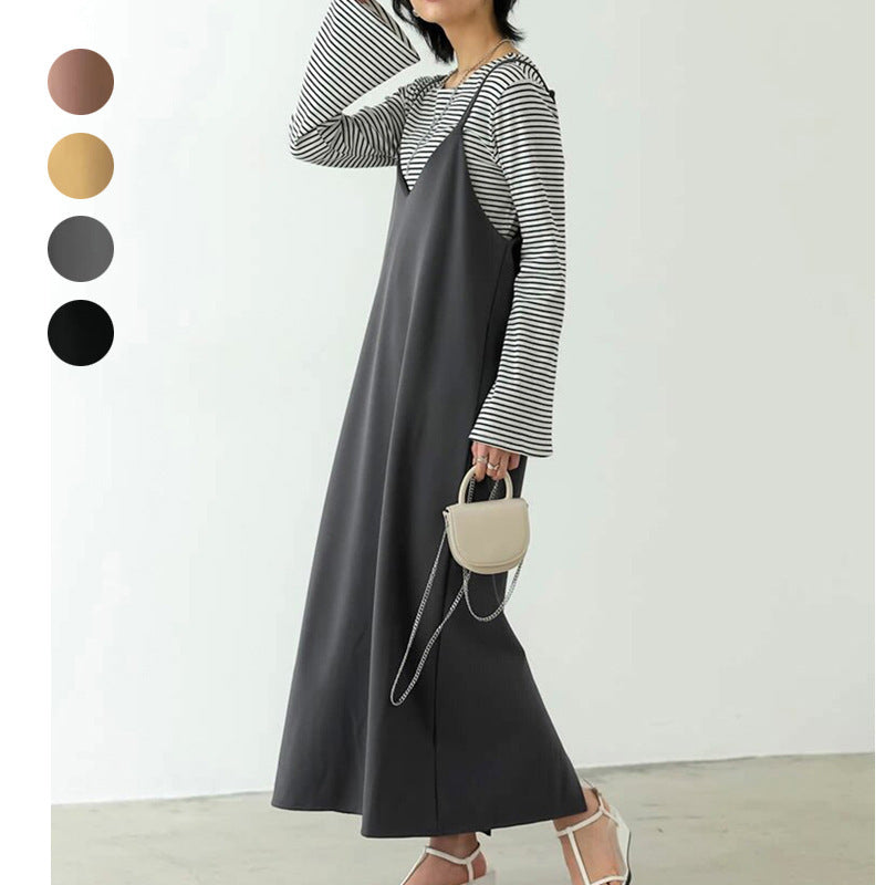 4 Colors Autumn Adjustable Sling Dress Women