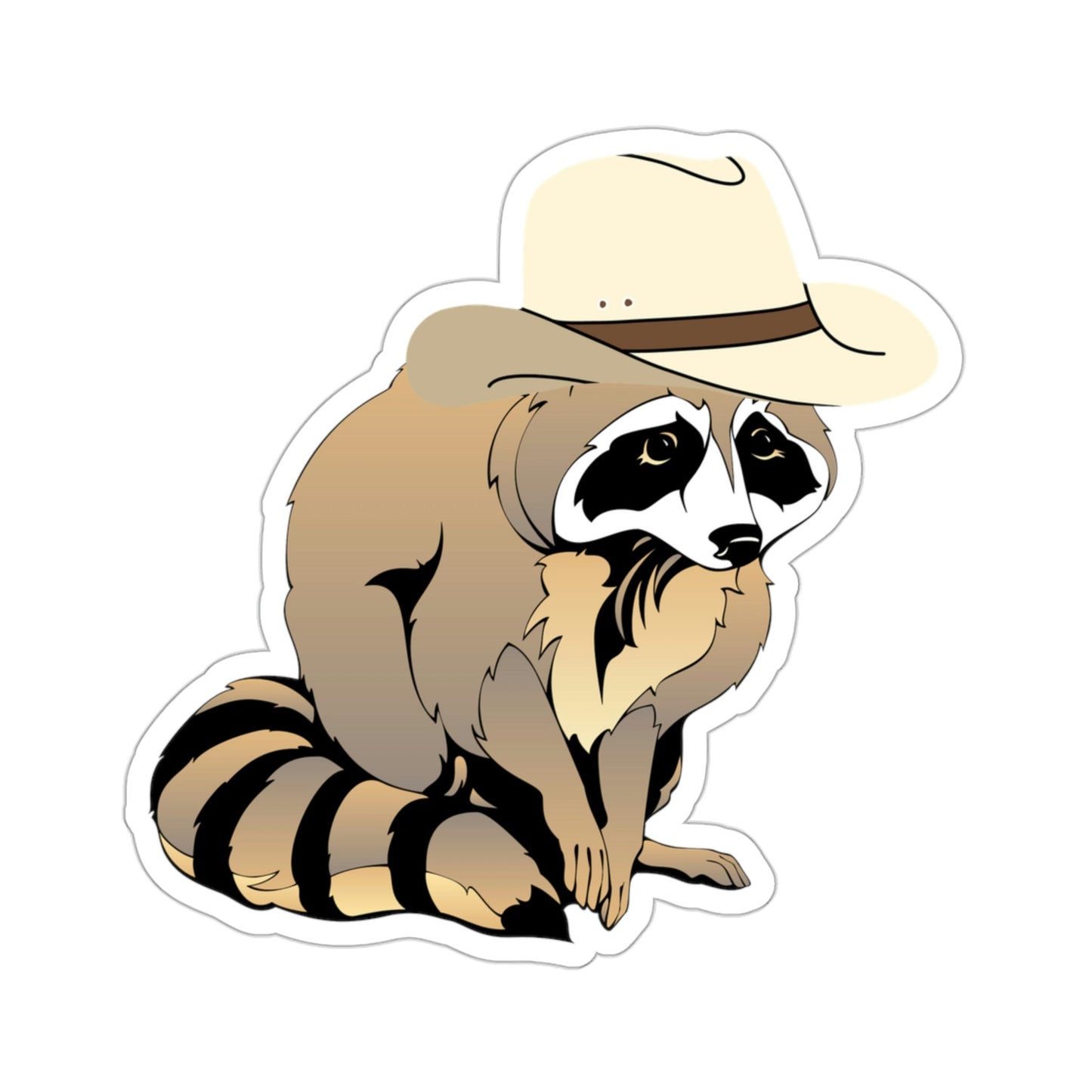 Cowboy Raccoon Kiss-Cut Stickers