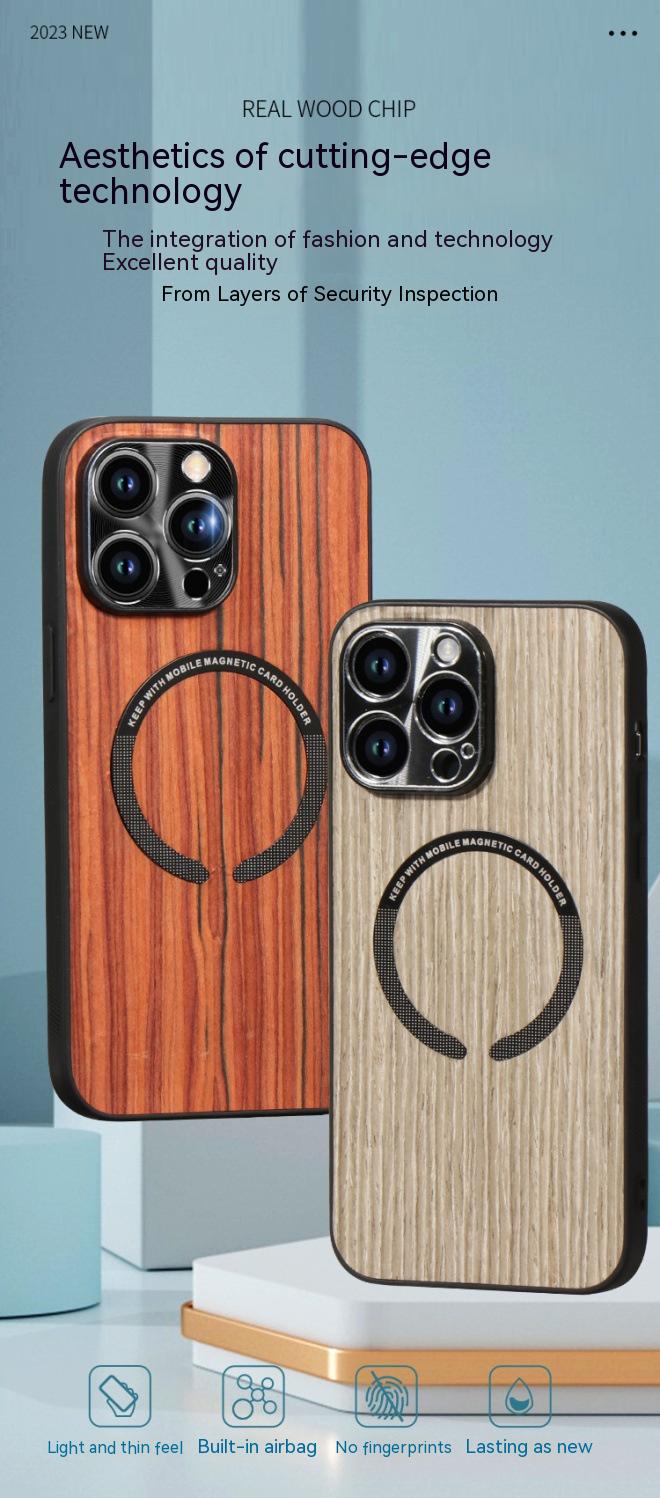 Wood Magnetic All-inclusive Ultra-thin Phone Case