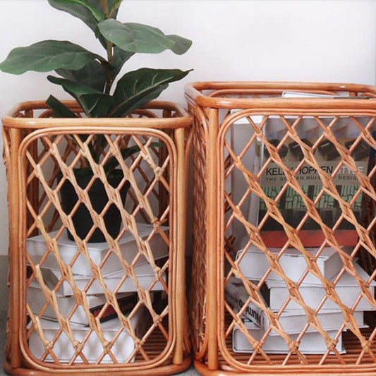 Handmade Rattan Laundry Basket Square