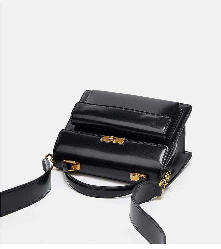 Textured Patent Leather Glossy Portable Fashion New Women Bag