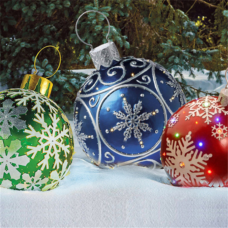 Christmas Ornament Ball Outdoor Pvc 60CM Inflatable Decorated Ball PVC Giant Big Large Balls Xmas Tree Decorations Toy Ball