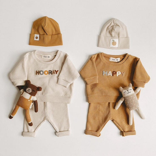 Beige Style Children's Sweater Suit