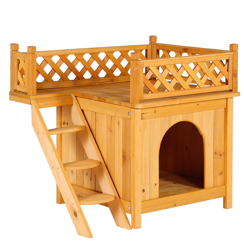 Solid Wood Removable And Washable Outdoor Two-layer Climbing Frame Dog Cat House