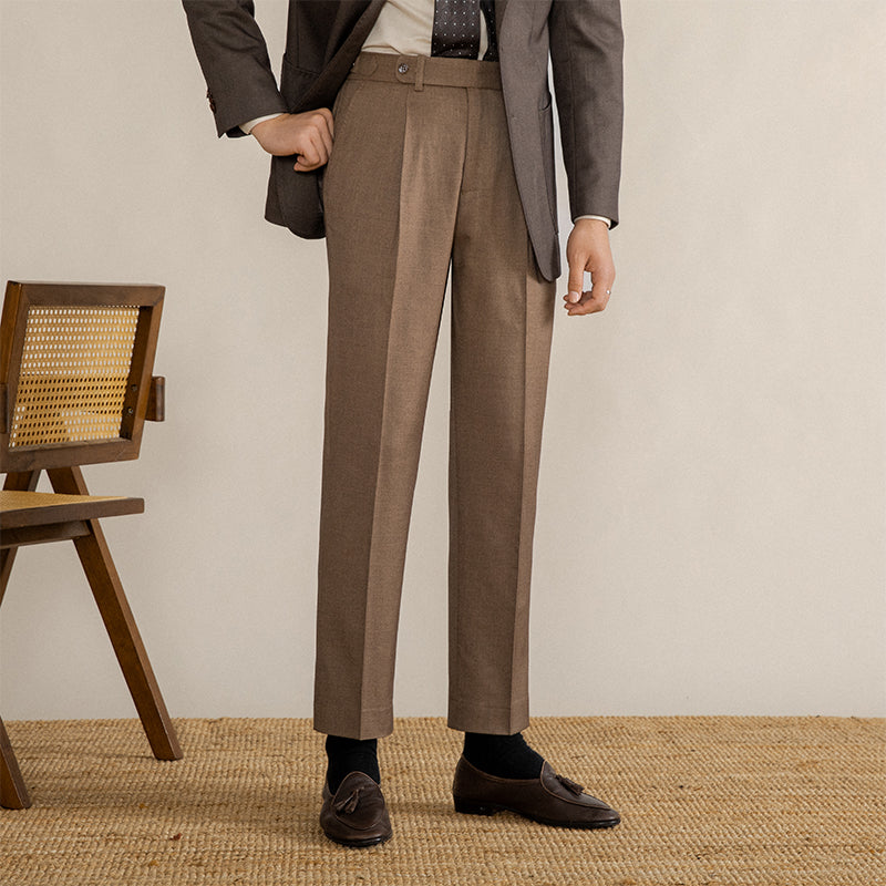 Men's High-Waisted Straight-Leg Vintage Pants