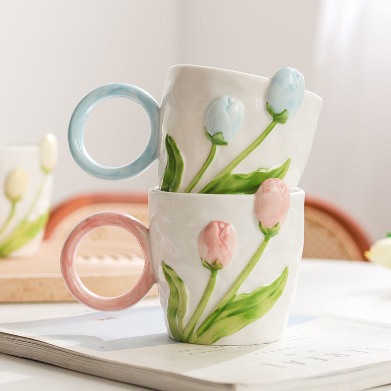 Home Lovely Tulip Large Capacity Mug