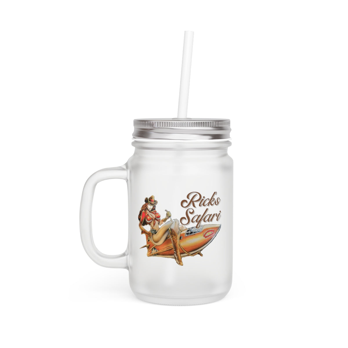 Custom Rick's Antique Safari Mason Jar Tumbler