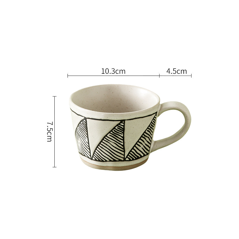 Stoneware Retro Ceramic Mug Hand-squeezed In-Style High-value Cup