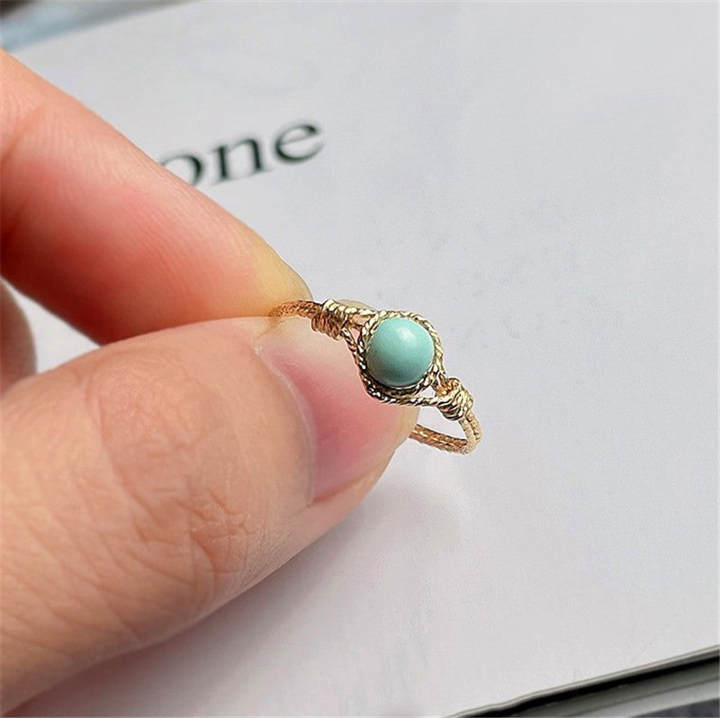 Fashion Natural Turquoise Handmade Ring