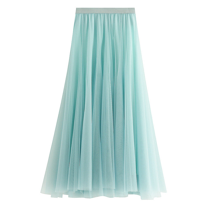 Spring Swing Puffy Ankle-length Skirt High Waist Slim Fit Fairy Skirt