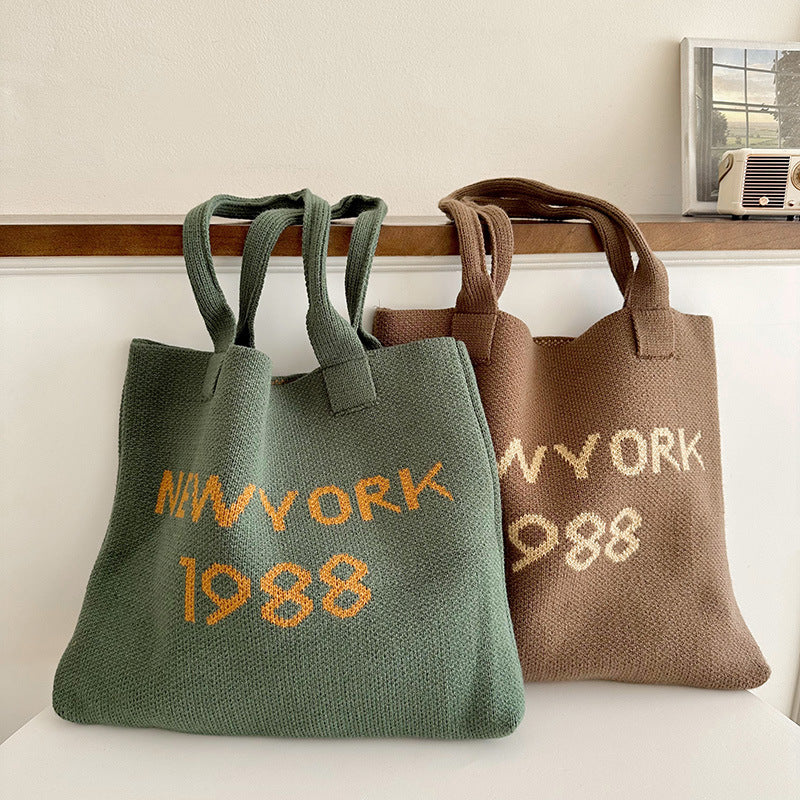 New York 1988 Women's Stylish Simple And Versatile Large Capacity Shoulder Tote