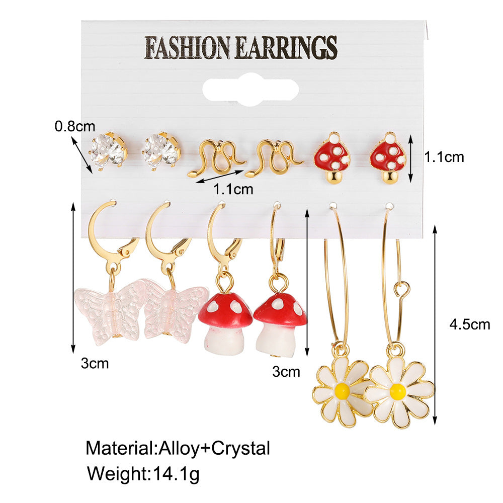 Fashion Creative Flower For Mushroom Earrings