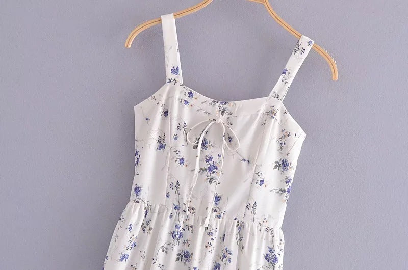 Women's Vintage Printed Suspender Dress