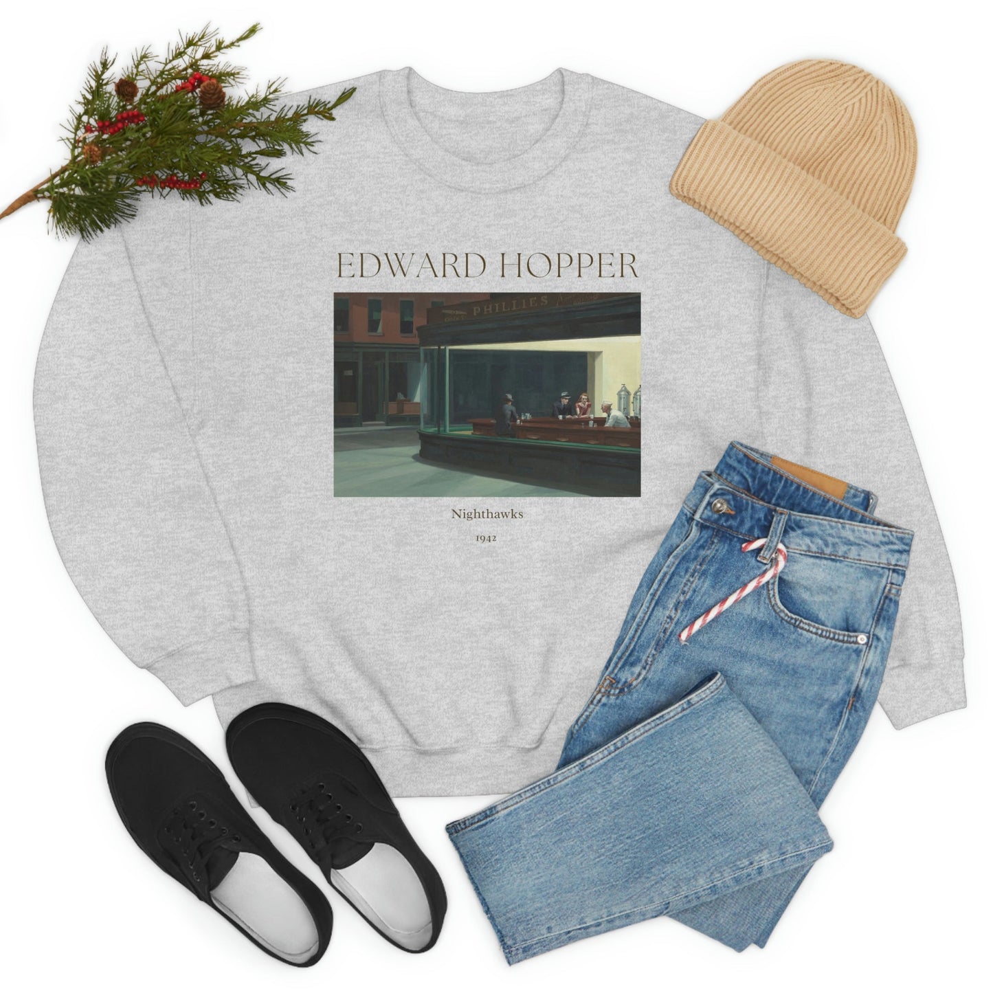 Edward Hopper Nighthawks Art Sweatshirt, Famous Painting Pullover