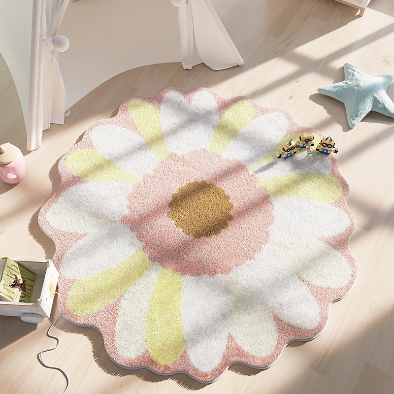 New Round Flower Rug For Living Room, Bedroom, Office, or Bathroom