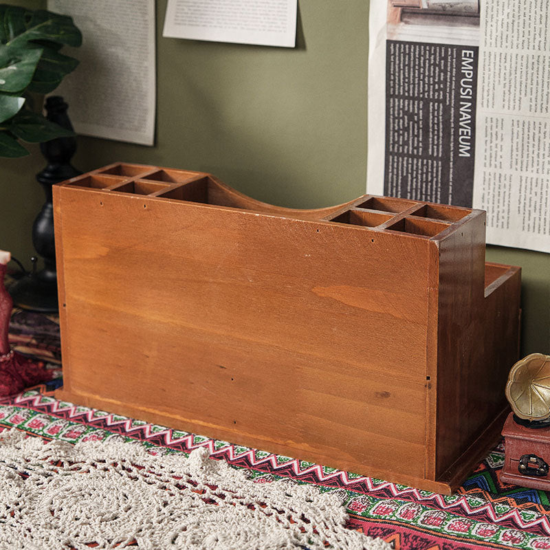 Retro Style Wooden Makeup Rack With Drawers