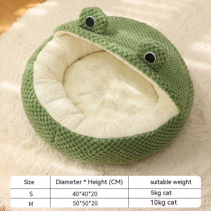 Plush Pet Bed Little Frog Warm