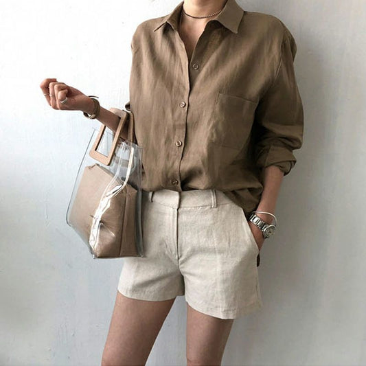 Women's Long-sleeved Shirt For Outer Wear