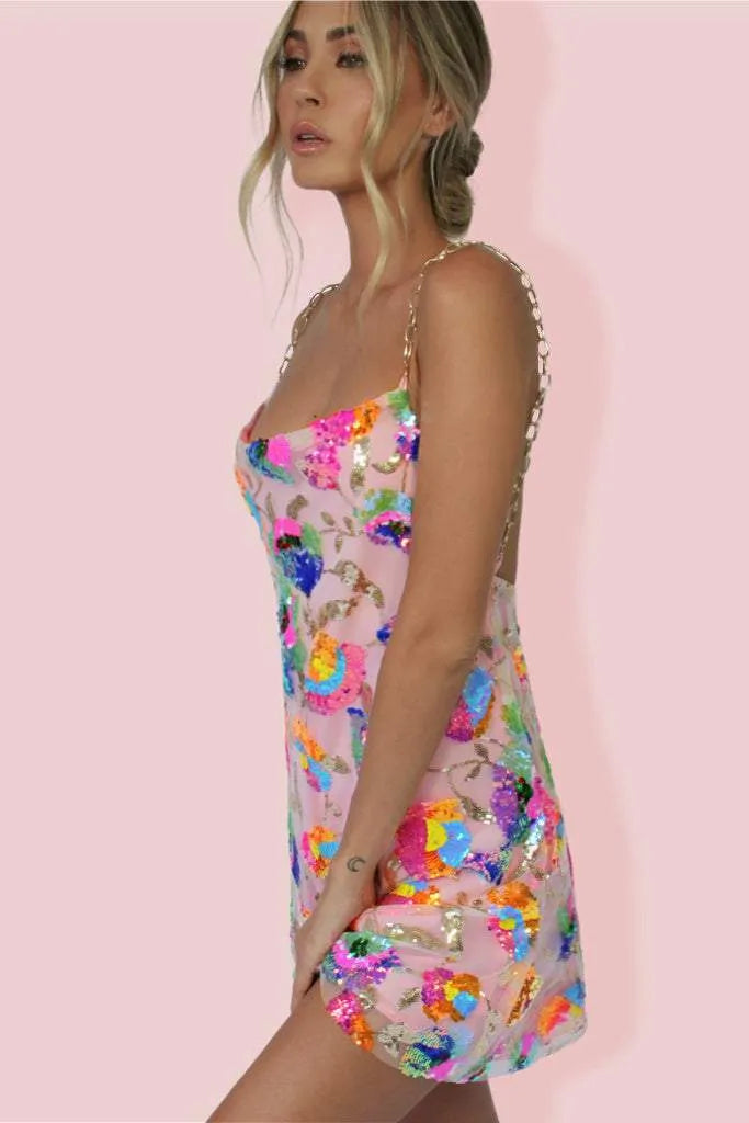 Sparkling Backless Mini Dress