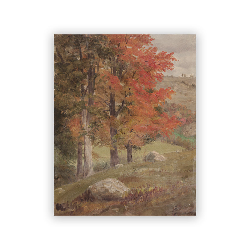 Autumn Trees Landscape Oil Painting Canvas Poster Living Room Decoration