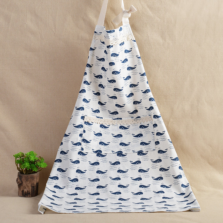 Triangular Tree Cotton And Linen Apron Polka Dots