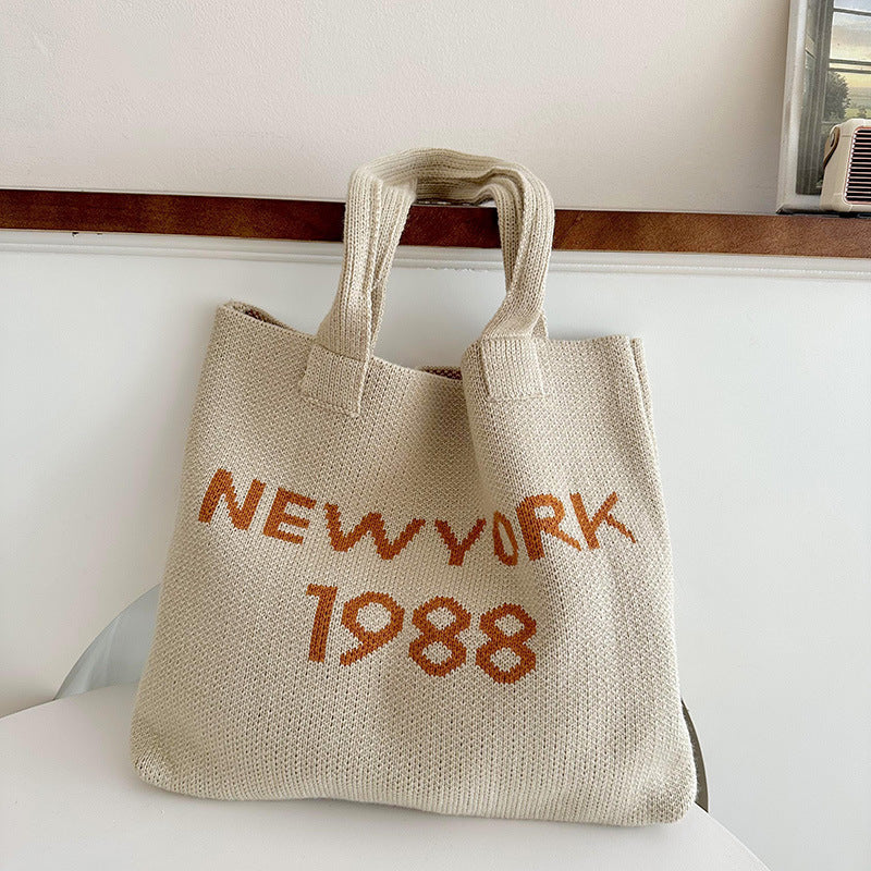 New York 1988 Women's Stylish Simple And Versatile Large Capacity Shoulder Tote