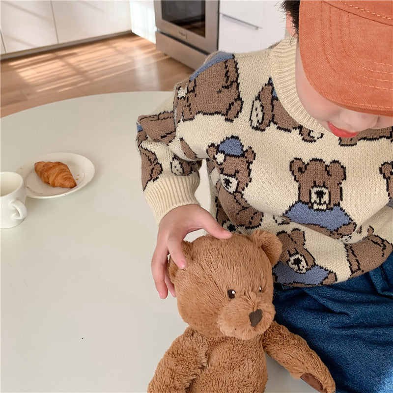 New Children's Clothing Bear Sweater Cartoon Unisex