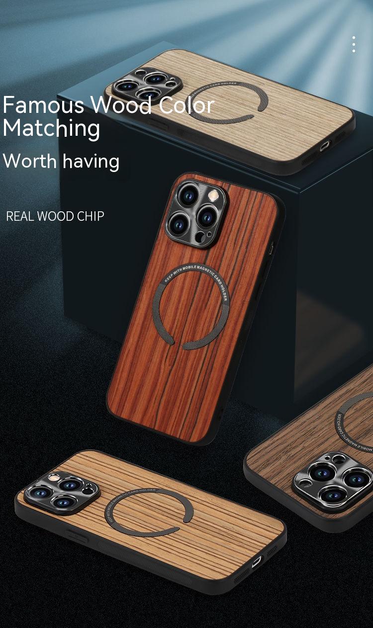 Wood Magnetic All-inclusive Ultra-thin Phone Case