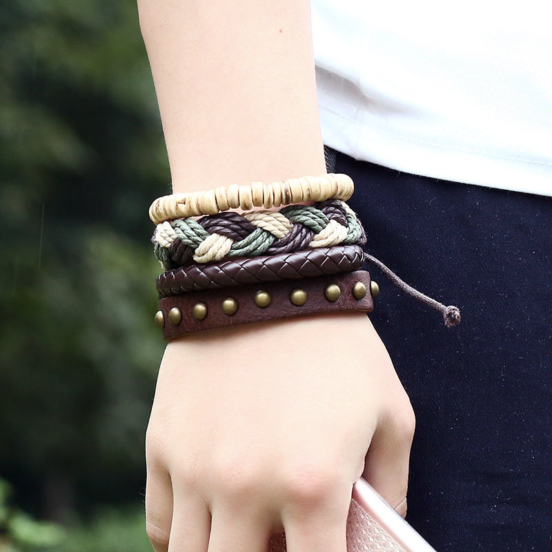 Men's Creative Boho Beaded Leather Bracelet