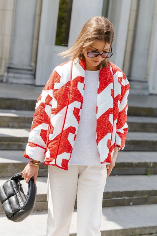 Trendy Loose Winter Print Quilted Coat