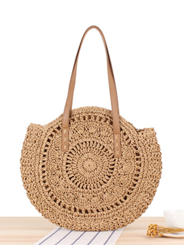 Round Shoulder Straw Woven Bag