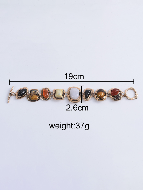 Modisches Armband mit geometrischem Metallstein 