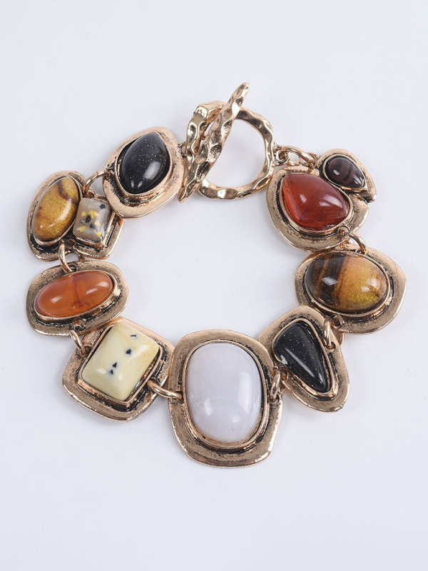 Modisches Armband mit geometrischem Metallstein 
