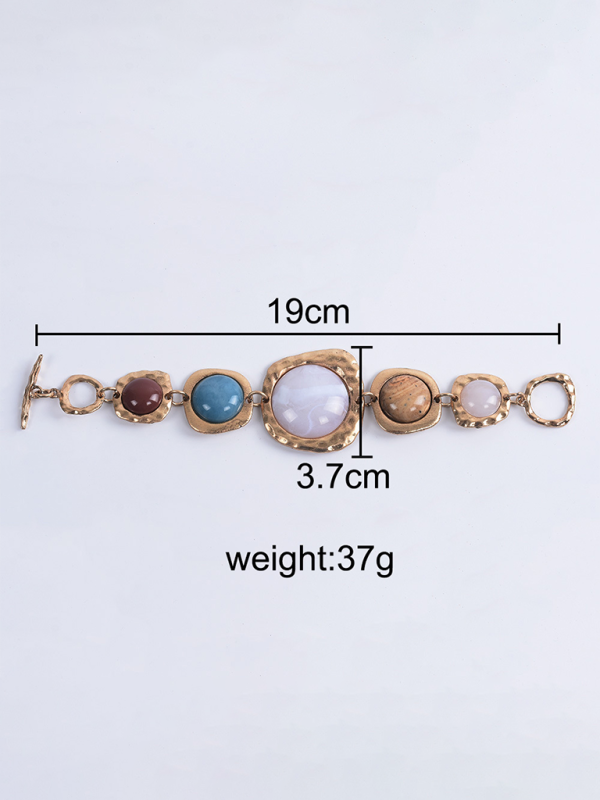Modisches Armband mit geometrischem Metallstein 