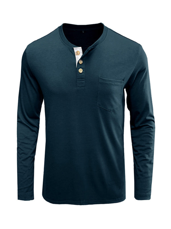 Men's Solid Color Long Sleeve T Shirt