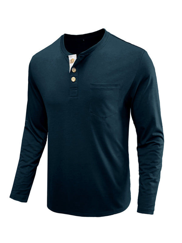 Men's Solid Color Long Sleeve T Shirt