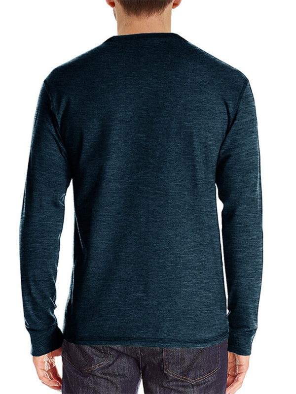 Men's Solid Color Long Sleeve T Shirt