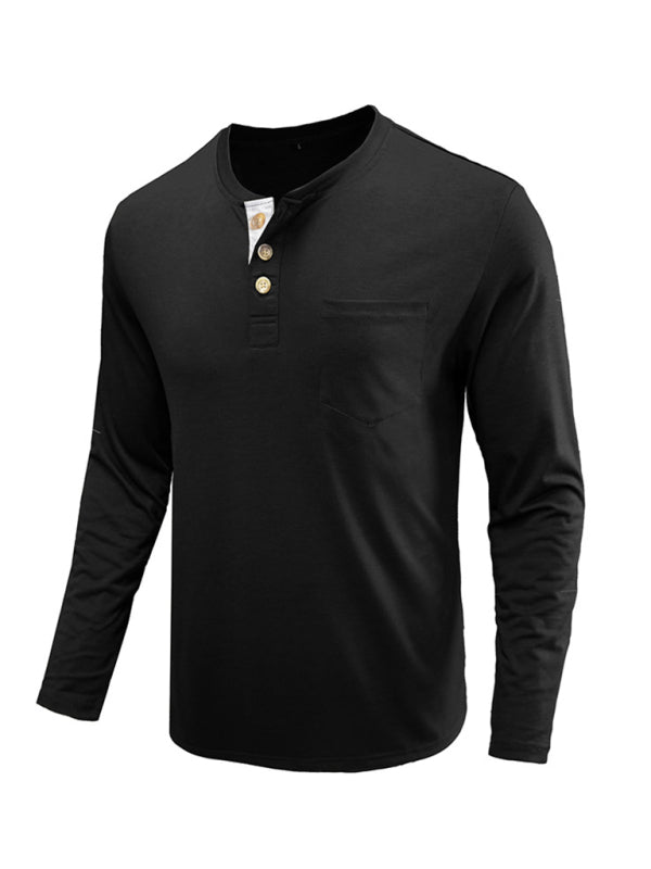 Men's Solid Color Long Sleeve T Shirt