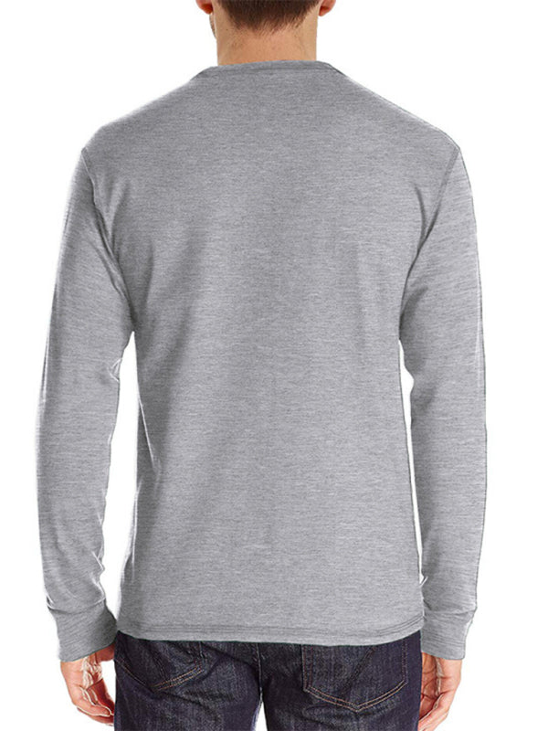 Men's Solid Color Long Sleeve T Shirt