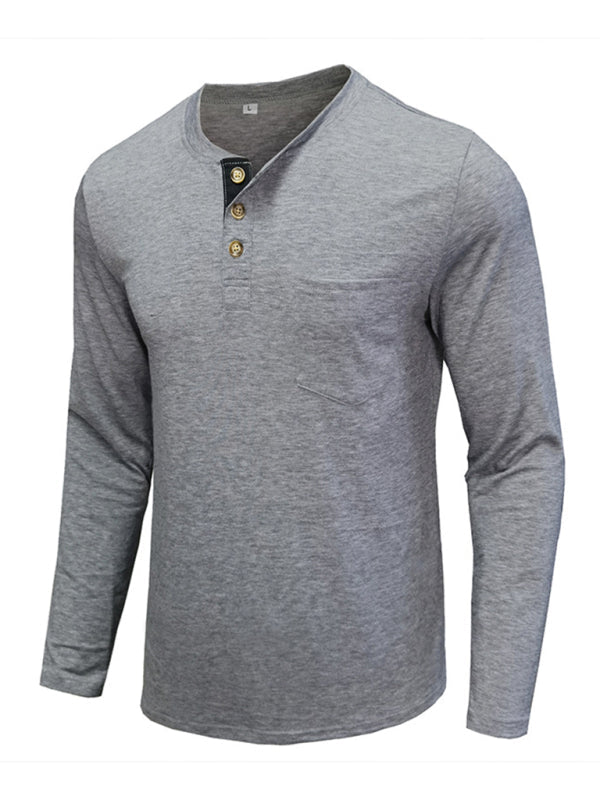 Men's Solid Color Long Sleeve T Shirt