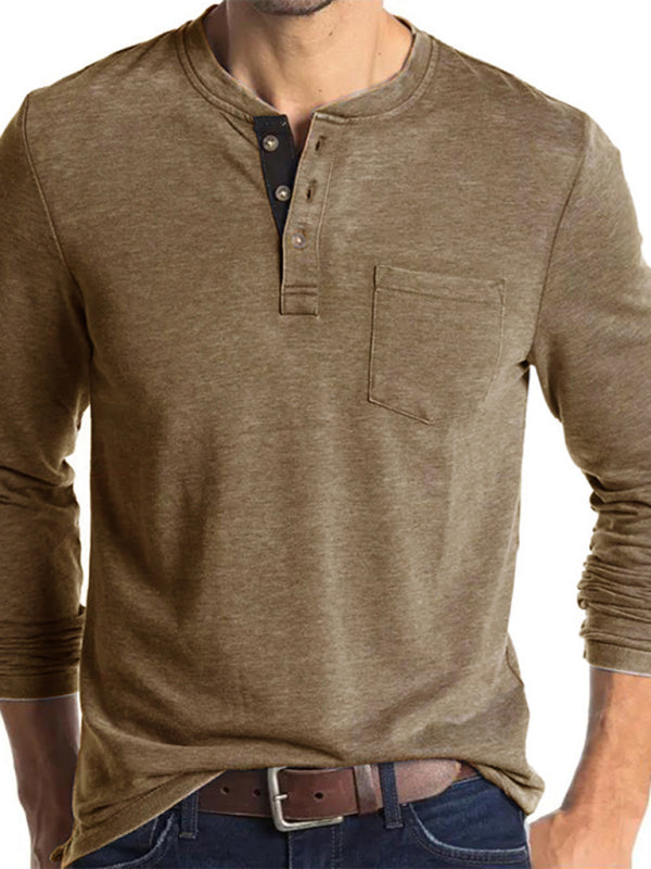 Men's Solid Color Long Sleeve T Shirt