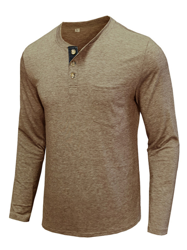 Men's Solid Color Long Sleeve T Shirt