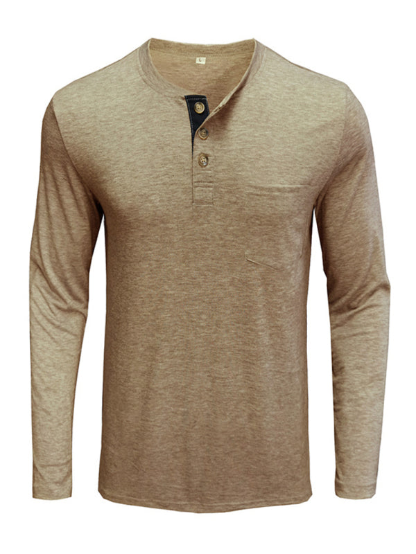 Men's Solid Color Long Sleeve T Shirt