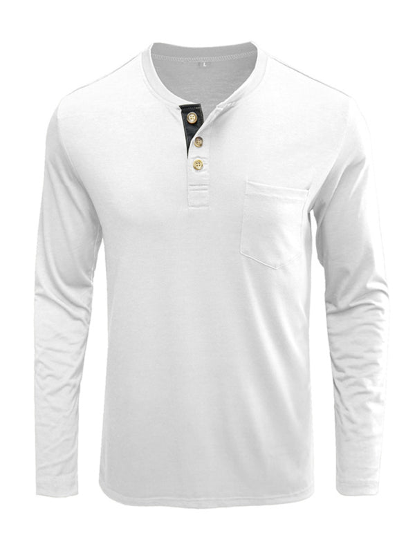 Men's Solid Color Long Sleeve T Shirt