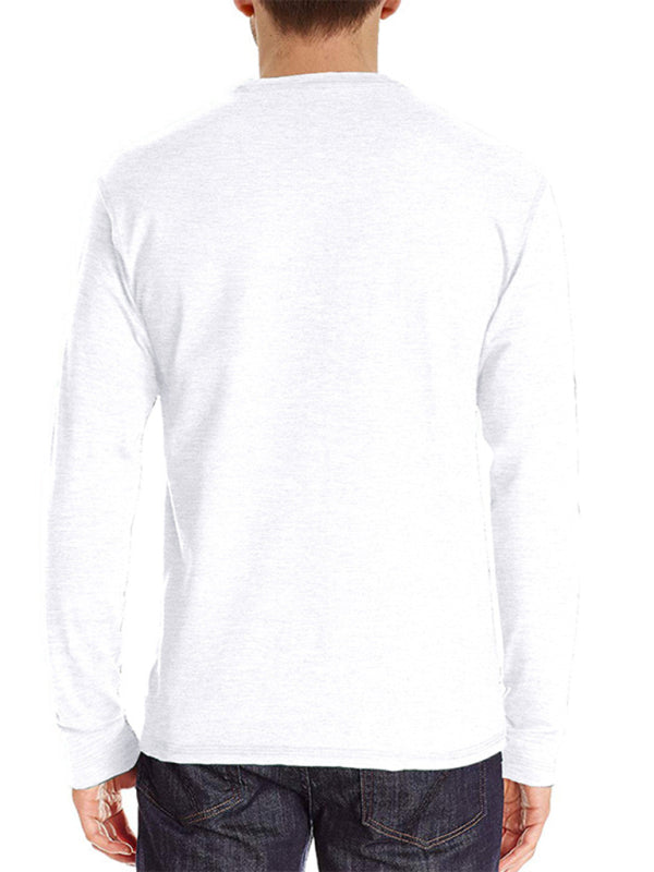 Men's Solid Color Long Sleeve T Shirt