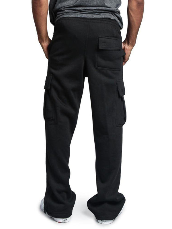 Men's Solid Color Drawstring Waist Cargo Pants