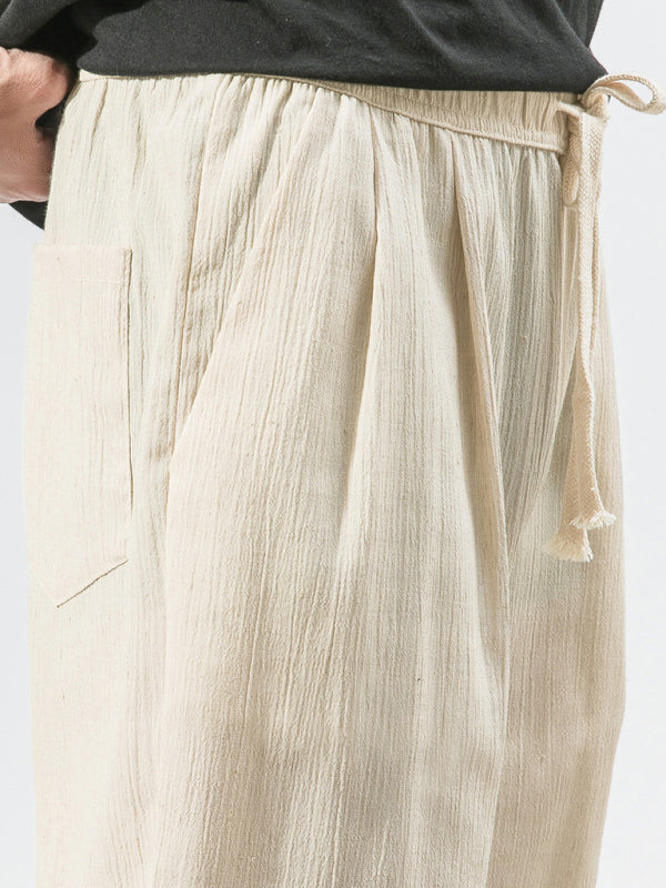 Men's Solid Color Linen Pants