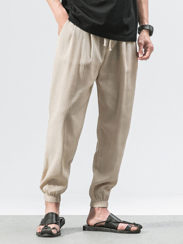 Men's Solid Color Linen Pants