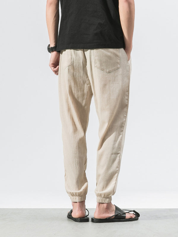 Men's Solid Color Linen Pants