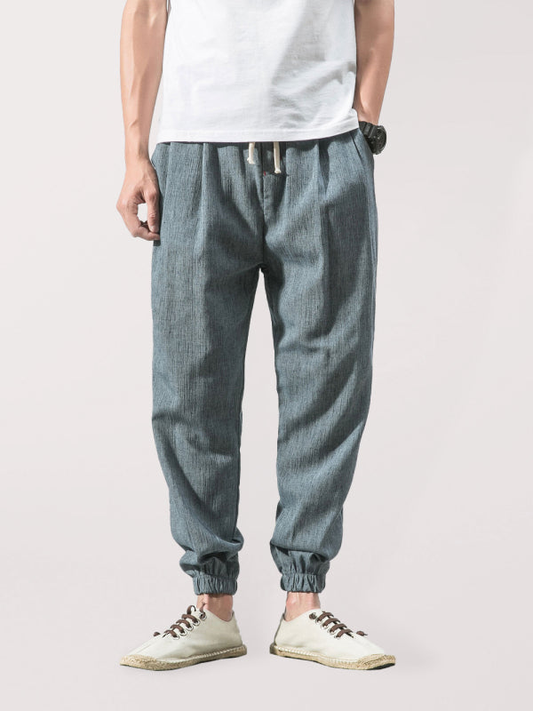 Men's Solid Color Linen Pants